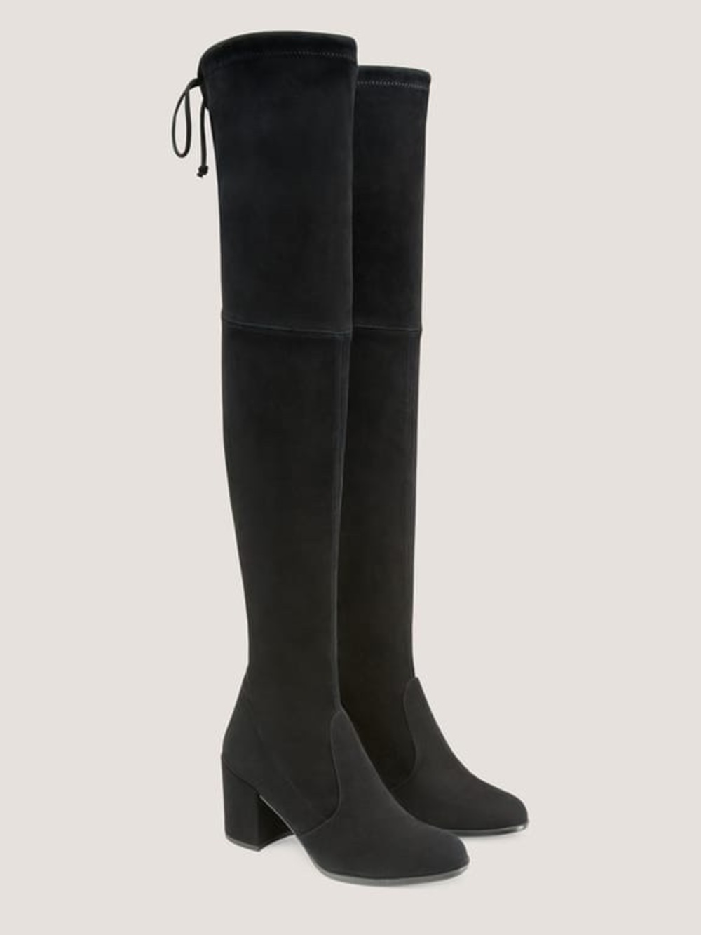 Stuart Weitzman Tieland Boots Black Suede Over The Knee Size 39 Heel